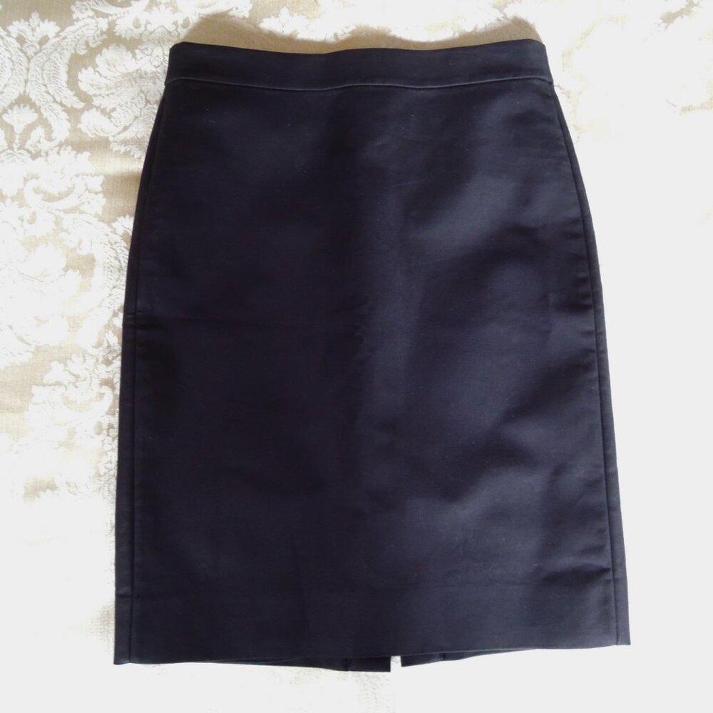 J. Crew Black No. 2 Pencil Skirt Stretch Cotton 4 (Fits M/S)